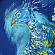 Azul Blusa túnica de Pavo real pintado a mano. Blouses. Koler-art handpainted wear. Ярмарка Мастеров.  Фото №5