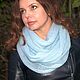 Snudy: Snood scarf knitted from kid mohair in two turns blue gray, Snudy1, Cheboksary,  Фото №1
