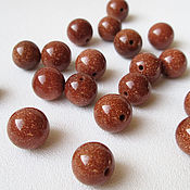 Материалы для творчества handmade. Livemaster - original item Aventurine 10 mm, beads ball smooth, brown stone. Handmade.