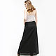 Long skirt made of 100% black linen. Skirts. etnoart. My Livemaster. Фото №6