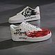 Кастомные кроссовки белые Nike Air Force 1 унисекс ручная роспись. Кроссовки. O-Go-Art.Кастомизация одежды и обуви. Ярмарка Мастеров.  Фото №9