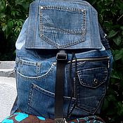 Сумки и аксессуары handmade. Livemaster - original item Backpack denim QuadroII. Handmade.