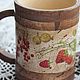  кружка из дерева декупаж декор для кухни в стиле кантри. Утварь. Nostalgie decor (Любовь). Ярмарка Мастеров.  Фото №5