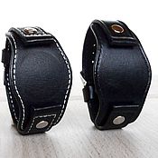 Украшения handmade. Livemaster - original item Custom Wristwatch Leather Strap, Black Leather Watch Strap. Handmade.