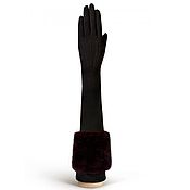 Винтаж handmade. Livemaster - original item Long gloves made of natural velour and fur. ELEGANZZA. Handmade.