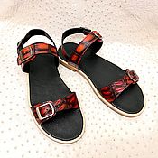 Обувь ручной работы handmade. Livemaster - original item Sandals for women, made of genuine crocodile leather, with clasps.. Handmade.