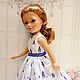 The dress is white with a blue flower. Clothes for dolls. Милые вещи для кукол. Online shopping on My Livemaster.  Фото №2