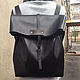 Leather black backpack, Backpacks, Kiev,  Фото №1
