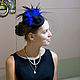 Шляпка коктейльная Синее перо. Шляпы. EDIS | дизайнерские шляпы Наталии Эдис. Ярмарка Мастеров.  Фото №6