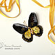 A beaded brooch Black butterfly hand embroidery black Golden. Brooches. Marina Brusinenko - Jevelry. Online shopping on My Livemaster.  Фото №2