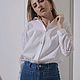 Белая рубашка с шитьём. Рубашки. Knyazeva_pro_atelier. Ярмарка Мастеров.  Фото №4