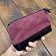 Cosmetic bag leather and canvas Burgundy. Beauticians. G.L.A.D.. My Livemaster. Фото №4
