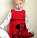 Красное вязаное платье-сарафан на девочку "Счастливый щенок". Платья. Mari Skill - вяжу для Вас. Интернет-магазин Ярмарка Мастеров.  Фото №2