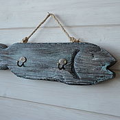 Для дома и интерьера handmade. Livemaster - original item Fish - hanger - housekeeper made of burnt wood. Handmade.