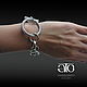 Made to order. Luxurious, large bracelet solid silver! Very beautiful, very stylish!

