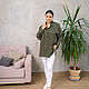 Shirt in man style green. Blouses. NATALINI. My Livemaster. Фото №10