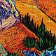 Картина Ван Гог " Пейзаж с домом и пахарем" 25х30см. Картины. Елена Андреева. Ярмарка Мастеров.  Фото №4
