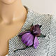 Iris purple flower leather brooch large. Brooches. flowersstyle (flowersstyle). My Livemaster. Фото №6