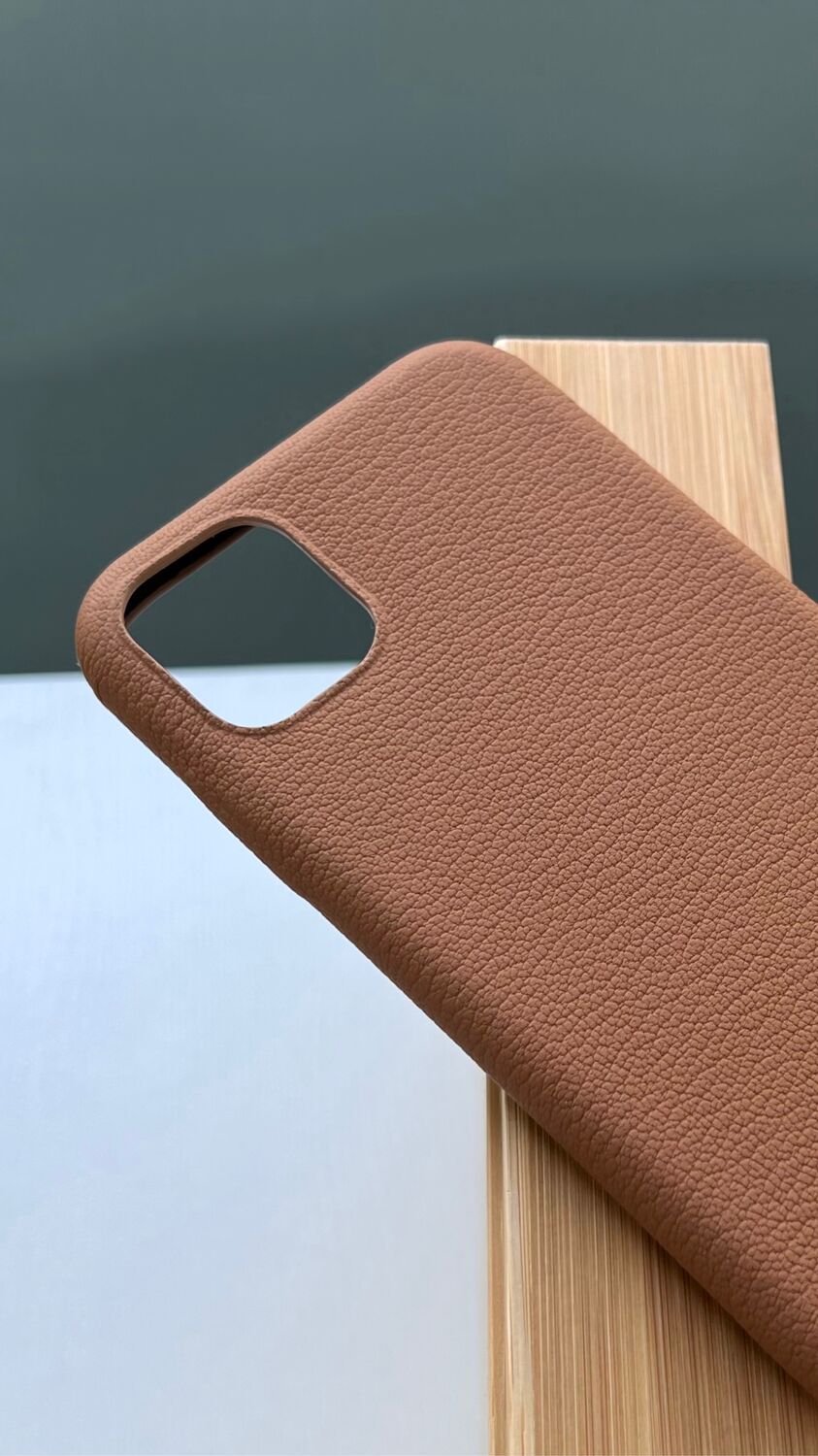 Чехол для телефона iPhone из натуральной кожи коричневый рыжий Alran в ...