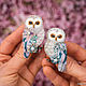 Brooches of the Owl 'Magnolia' and 'Willow'. Brooch bird. Brooches. Coffeelena. My Livemaster. Фото №4