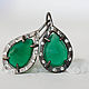 Earrings with green onyx and Topaz Green pendant earrings. Earrings. Zhanat Kim jewelry. Online shopping on My Livemaster.  Фото №2