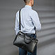 Leather business bag 'Clark' (black). Classic Bag. Russian leather Guild. My Livemaster. Фото №6