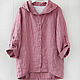 Dusty pink cardigan jacket made of 100% linen. Jackets. LINEN & SILVER ( LEN i SEREBRO ). Ярмарка Мастеров.  Фото №4