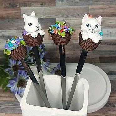 Посуда ручной работы. Ярмарка Мастеров - ручная работа Ложка с декором. Handmade.