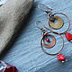 Серьги Медно-Латунные Асимметричные. Серьги классические. NadyaBriJewelry. Ярмарка Мастеров.  Фото №5