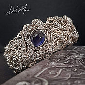 Украшения handmade. Livemaster - original item Bracelet with sapphire metal melchior stone 