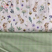 Материалы для творчества handmade. Livemaster - original item Fabrics Moscow Satin Cotton Provence bunnies on gray. Handmade.