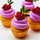 cupcake with raspberries. Dummies. Stuffed Toys. florist_lyudmila. Online shopping on My Livemaster.  Фото №2