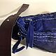 Заказать  Бананка из мятой варёной кожи синяя. AOS Leather Goods (Алексей кожа +). Ярмарка Мастеров. . Поясная сумка Фото №3