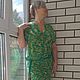 Вязаное летнее платье женское зеленое бамбук Букет. Платья. Вязаная одежда на заказ от Ольги. Ярмарка Мастеров.  Фото №6