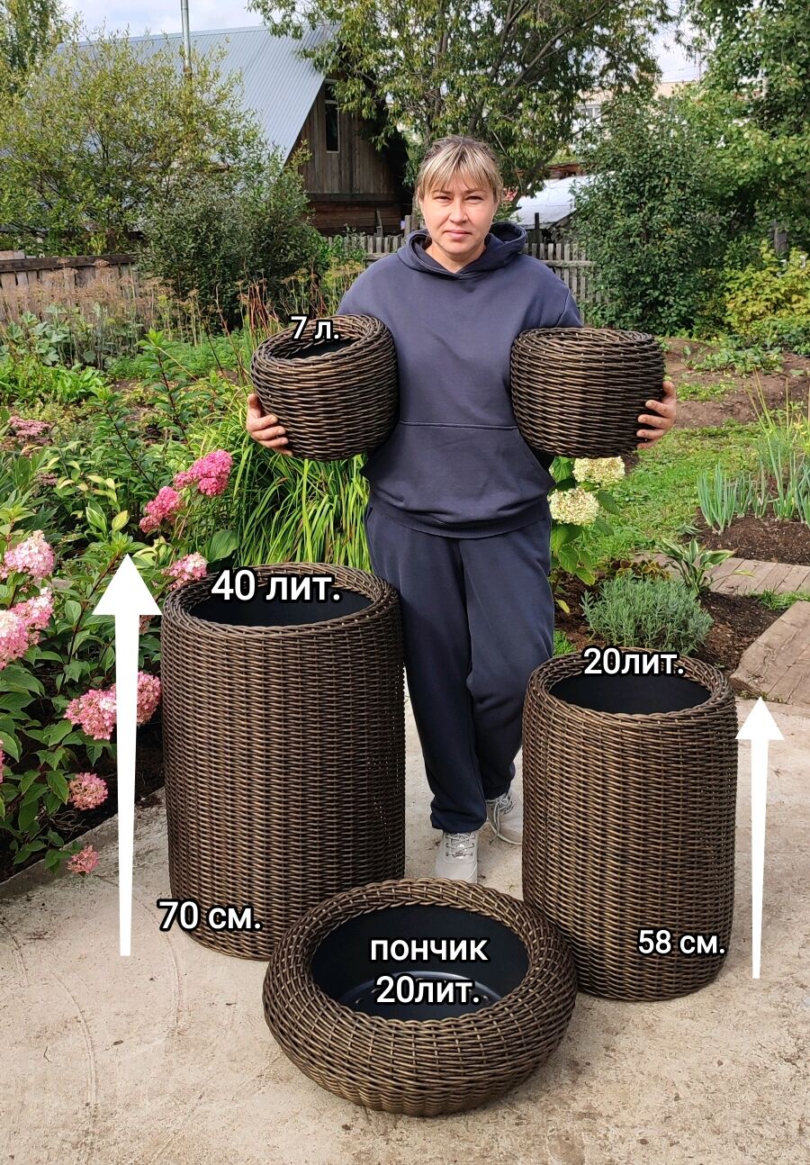 Кашпо из ротанга 40 литров на заказ в интернет-магазине Ярмарка ...