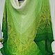 Shawl 'Botany' knitted, green. Shawls. Makushka_knits™. My Livemaster. Фото №5