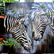 Картины и панно handmade. Livemaster - original item Panels: Zebra. Tree. Original. Handmade.