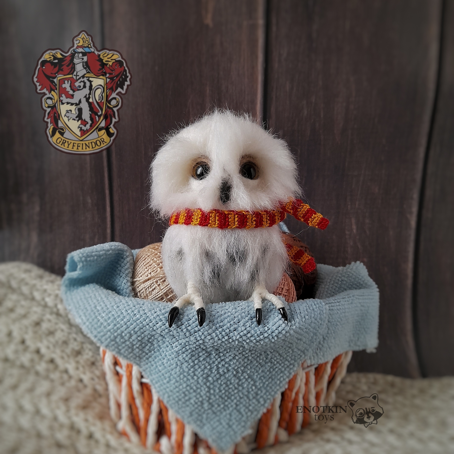 Сова Букля, валяная фигурка из шерсти