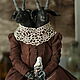 Заказать  Двухголовая коза в коричневом платье. Ирина Сайфийдинова (textileheart). Ярмарка Мастеров. . Интерьерная кукла Фото №3