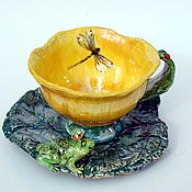 Посуда handmade. Livemaster - original item Frog and water lily. A couple of tea.. Handmade.