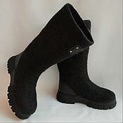 Обувь ручной работы handmade. Livemaster - original item Felted boots with high soles with leather details h 35. Handmade.