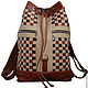 Рюкзак кожаный с плетением Рыжий. Рюкзаки. SofiTone. Интернет-магазин Ярмарка Мастеров.  Фото №2