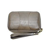 Mini cross-body handbag made of leather with aging effect color gray mouse