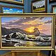 Картина маслом морской пейзаж "Море в вечернем свете" 60х100. Картины. Картины маслом  Prostokartina (prostokartina). Ярмарка Мастеров.  Фото №4