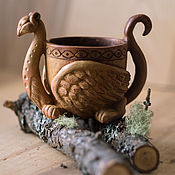 Стакан керамический, стакан ручной работы, стакан для чаяПавлин