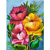 Картины и панно handmade. Livemaster - original item Painting Mallow flowers 
