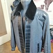 Мужская одежда handmade. Livemaster - original item Men`s outerwear: warm jacket made of cashmere and crocodile leather.. Handmade.