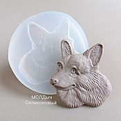 Материалы для творчества handmade. Livemaster - original item Silicone Mold 5,5 x 5 cm Corgi Dog. Handmade.