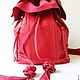 Женский рюкзак-мешок в коралловом цвете. Рюкзаки. Joanna (Жанна) Stoyanova сумкиbags. Интернет-магазин Ярмарка Мастеров.  Фото №2