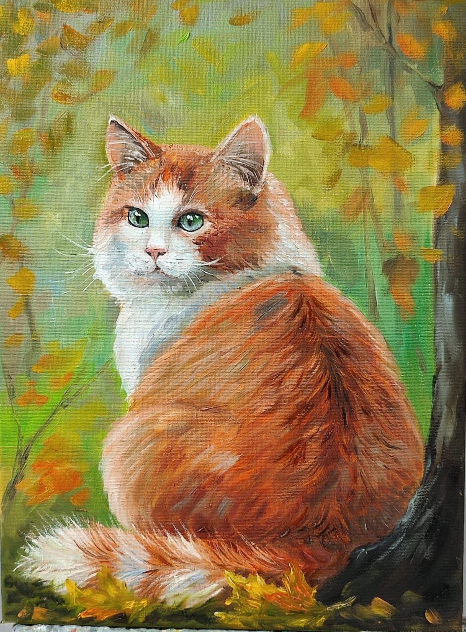Картина с котами " Рыжий кот" 30*40 в интернет-магазине Ярмарка ...